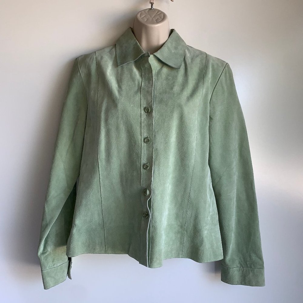 NEW CHADWICK'S Suede Leather Heavy Shirt Jacket Size 12